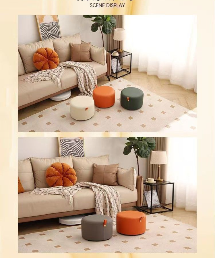 Dressing For Home Use, Living Room Round Sitting Cushion, Entrance Shoe Changing Bench, Low Stool, Light Luxury Bedroom_voghion.com