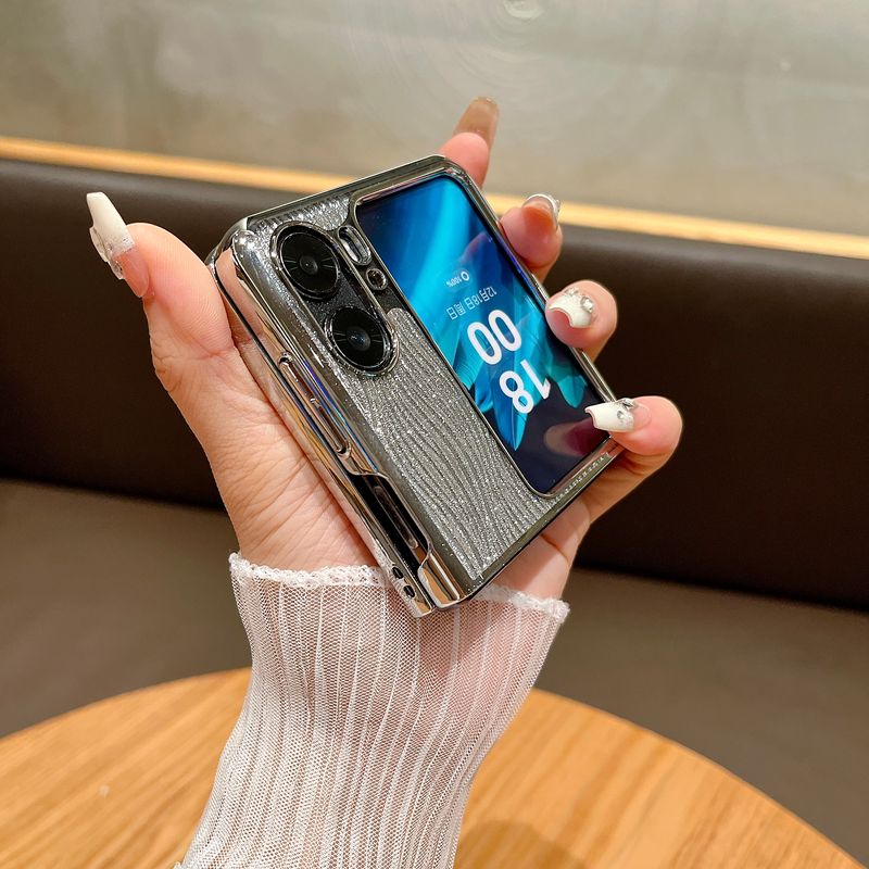 Oppo Find N2 N3 Flip Lüks Sevimli Hafif İnce Dalga Parıltılı Telefon Kılıfı Kapağı_voghion.com