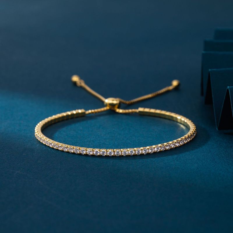 Women's Jewelry Adjustable S925 Sterling Silver Zircon Bracelet With Micro-Pavé Design, Elegant & Simple Fashion Chain For Daily Wear Fashion Bracelet_voghion.com