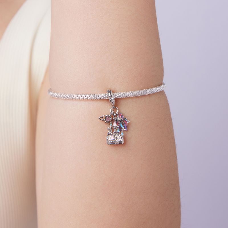 Fireworks Castle Pendant Charm Sterling Silver Charm_voghion.com