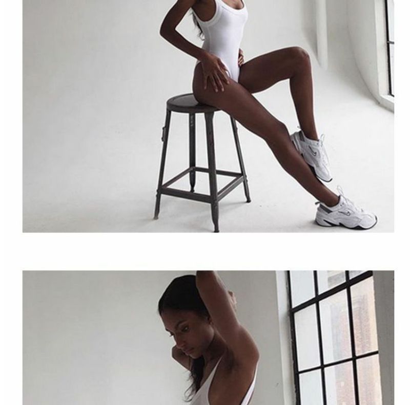 Canotta senza schienale con bordo largo per donna, nuova tuta estiva alla moda con spalline spesse e bottoni nascosti._voghion.com