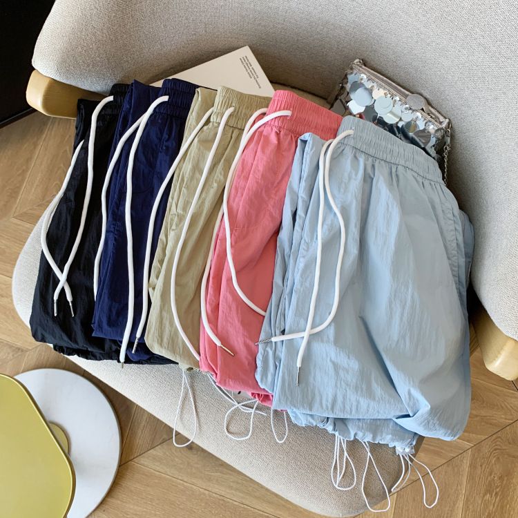 Pantaloni sportivi casual da donna, estivi, con elastico in vita e coulisse, nuovi design, larghi e larghi._voghion.com