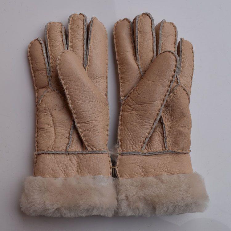 Genuine Sheepskin For Women Winter Warm Casual Patent Leather Riding Gloves_voghion.com