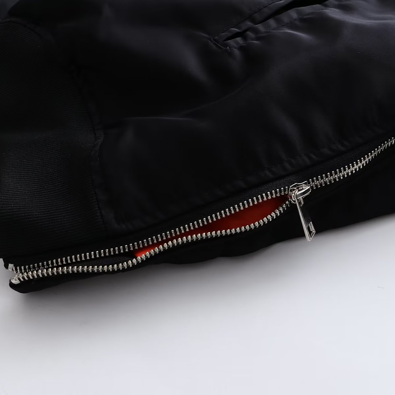 Women's plus-size bomber loose biker jacket_voghion.com