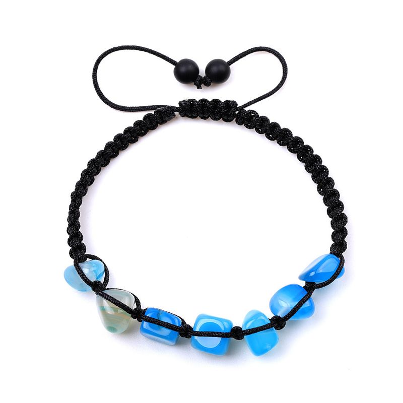 Colorful Free-Form Braided Bracelet - Red, Green & Lemon Yellow Irregular Agate Beaded Jewelry, Handmade Boho Style_voghion.com