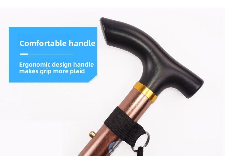 Five-Section Folding Ultra-Short Trekking Pole Climbing Travel Hiking T-Handle Cane Five-Level Adjustment Telescopic_voghion.com
