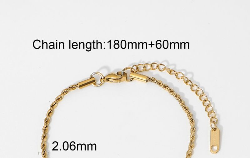 Classic Gold Rope Fried Dough Twists Chic Gift Gold-plated Stainless Steel Fashion Bracelet Jewelry Batch_voghion.com