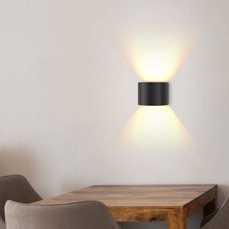 Glitzerlife LED Wandleuchte Innen Wandlampe - Aussenlampe Schwarz Wandbeleuchtung Aussen 5W Up Down Außenleuchte IP65 Wandstrahler 3000K Warmweiß Außenbeleuchtung_voghion.com