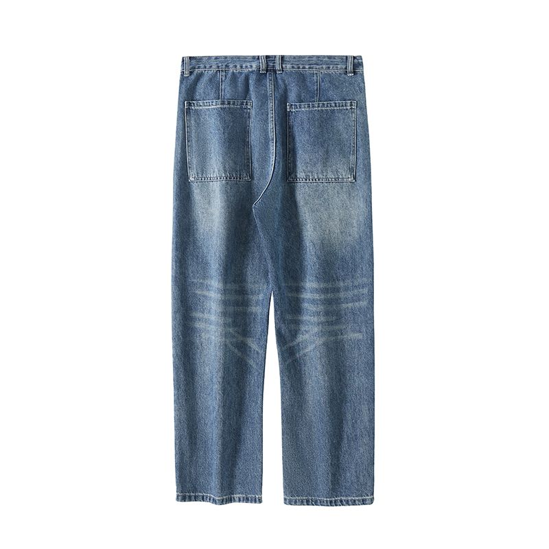 New Spring Jeans Men's Harlan Loose Trendy Brand American Retro Washed Double Craft Mid-waist Large Size Youth Eight-barrel Xiansen K11 Denim Shili_voghion.com