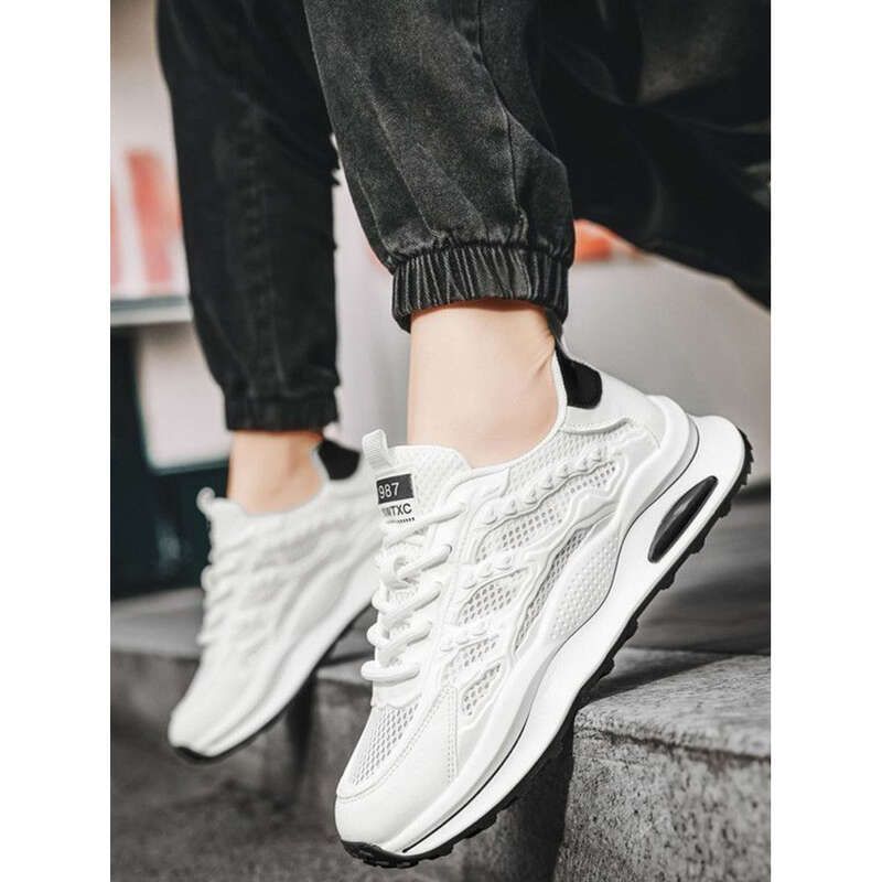 Summer New Multifunctional Thick Bottom Sports Leisure Running Dad Breathable Mesh Men's Small White Shoes_voghion.com