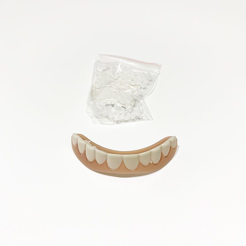 instant smile cross-border whitening tooth paste silicone simulation denture set smile Whitening suction card false tooth paste_voghion.com