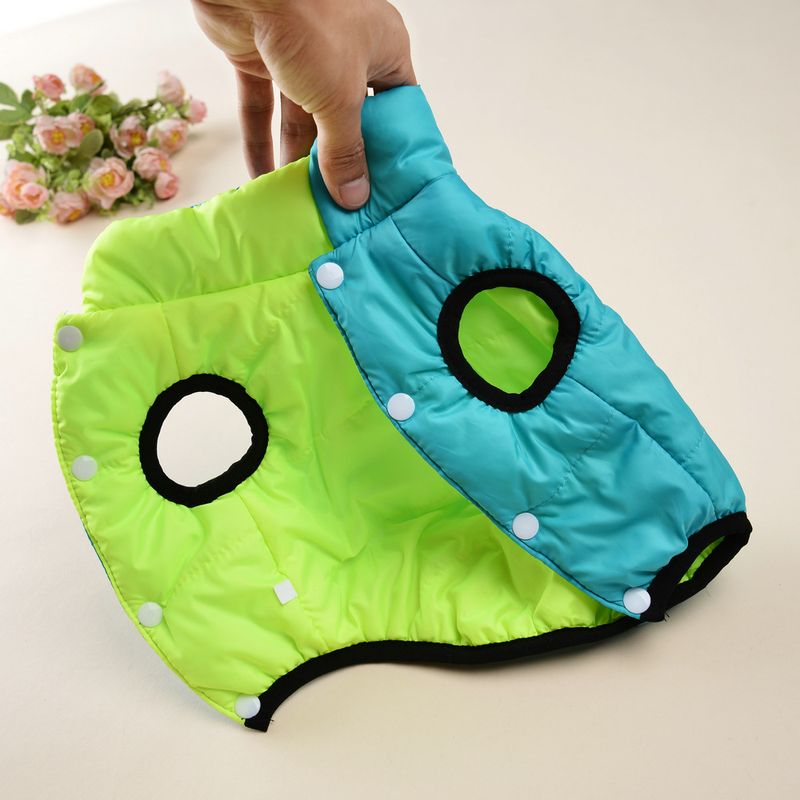 Autumn Winter New Pet Stand Collar Cotton Jacket Reversible Fleece Lined Thickened Warm Vest Dog Clothes_voghion.com
