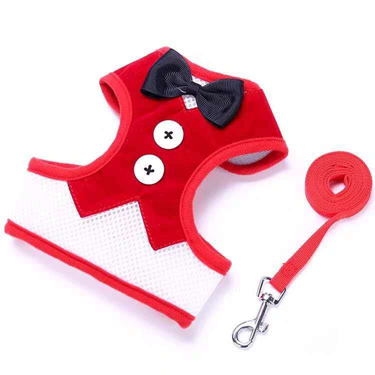 Jingxiu Hundeleine Weste-Stil Abendkleid Fliege Brustgeschirr Haustierbedarf_voghion.com