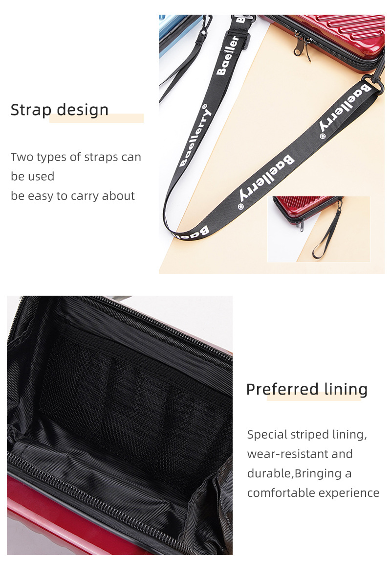 Naiste kotid Kosmeetikakott Uus versioon Kõva kestaga PC tualett-tarvete kott Mini reisikarp Kuum müük_voghion.com