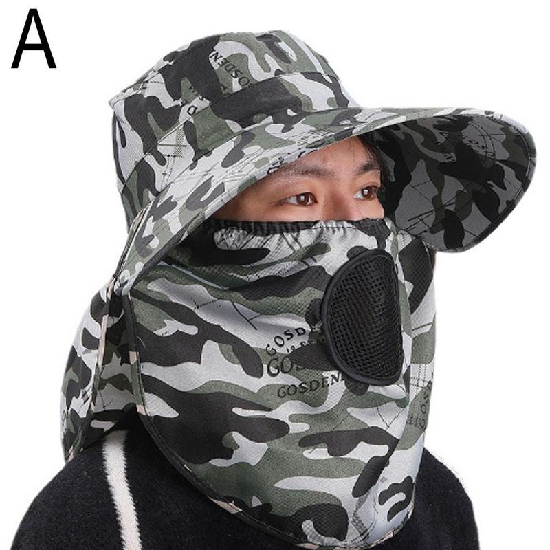 Hot Sale Summer Men Protection and Splashing Women Sun Shading Anti Ultraviolet Fisherman Hats Shawl Outdoor Cap Unisex_voghion.com