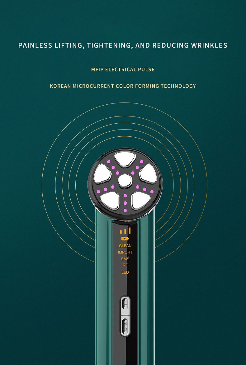 RF Mikrostrom Muskelformung Schönheitsfarblicht Negative Ionen Einführungsinstrument, Gesichtsmassageinstrument_voghion.com