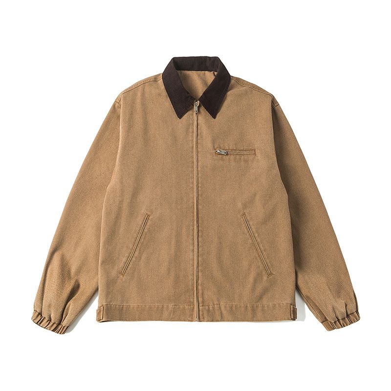 Cowboy til både mænd, kvinder, efterår og vinter nyt element, amerikansk stil revers løs afslappet alsidig jakke_voghion.com