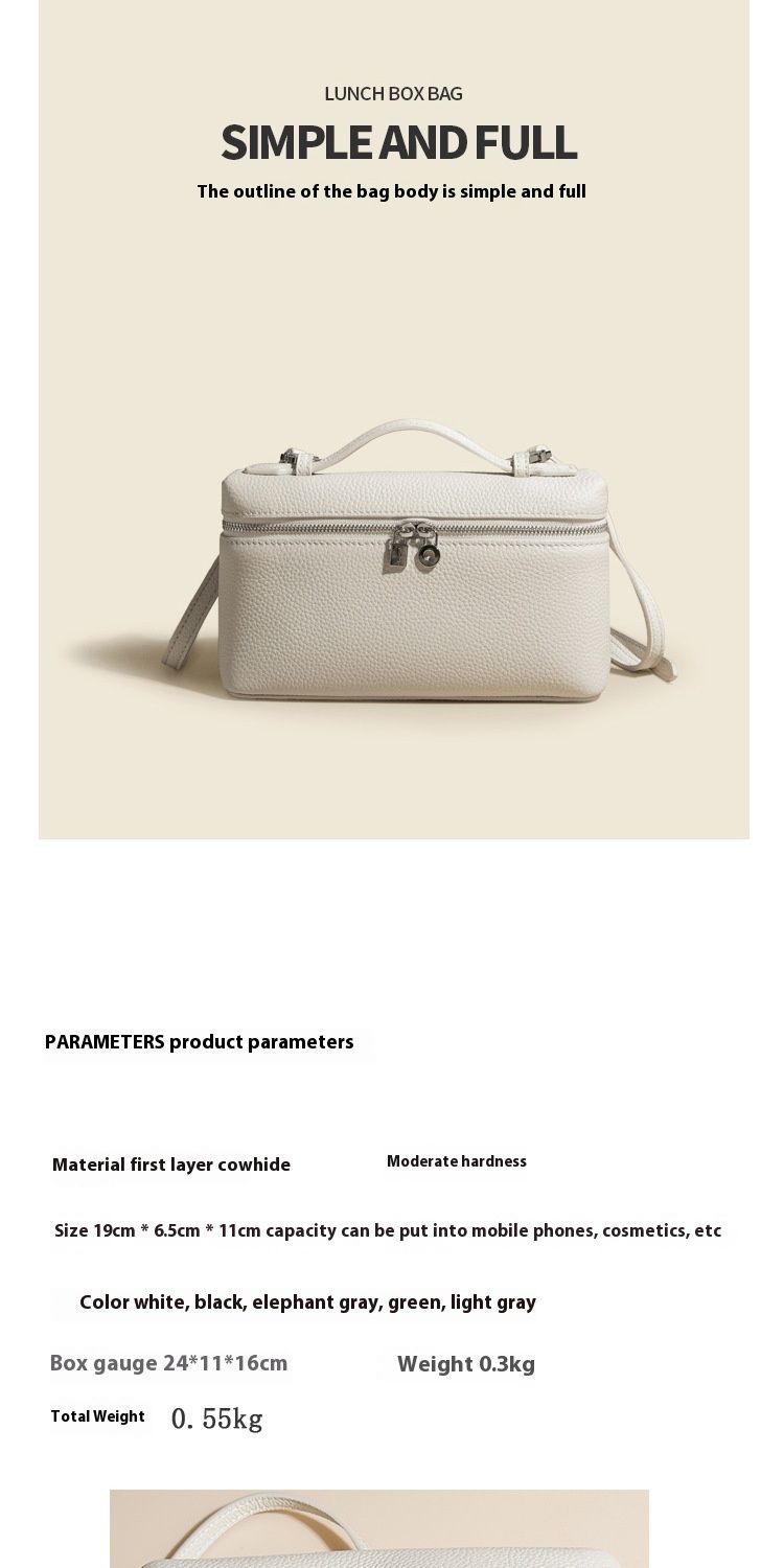 LP19 Lunchbox Damen Crossbody Leder kleine Tasche, hochwertige und exquisite Handtasche für Damen_voghion.com