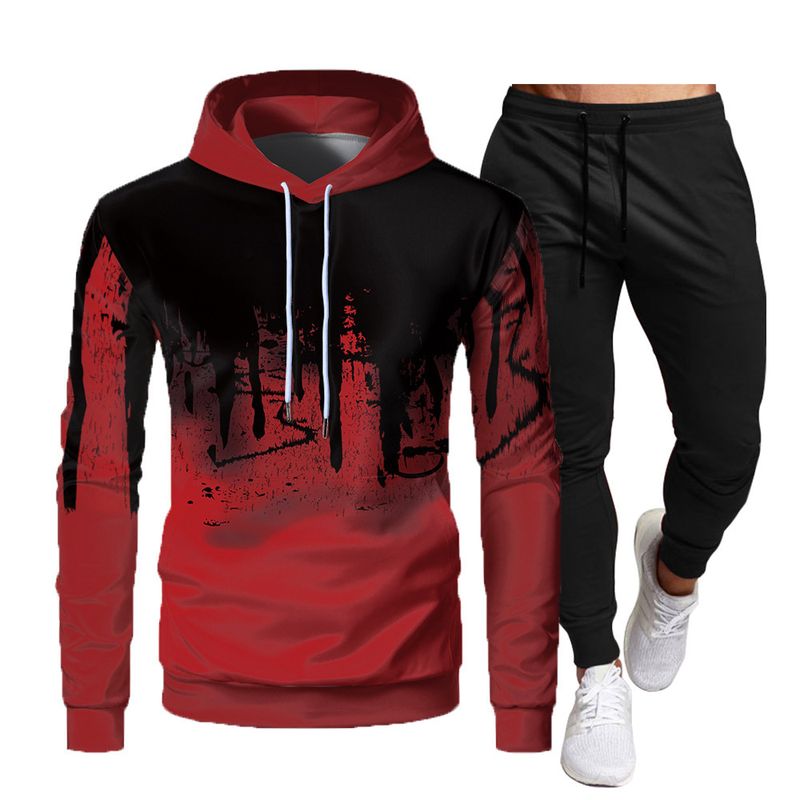 Vêtements pour hommes décontracté couleur unie vêtements de sport à capuche couple costume mince haut tendance _voghion.com