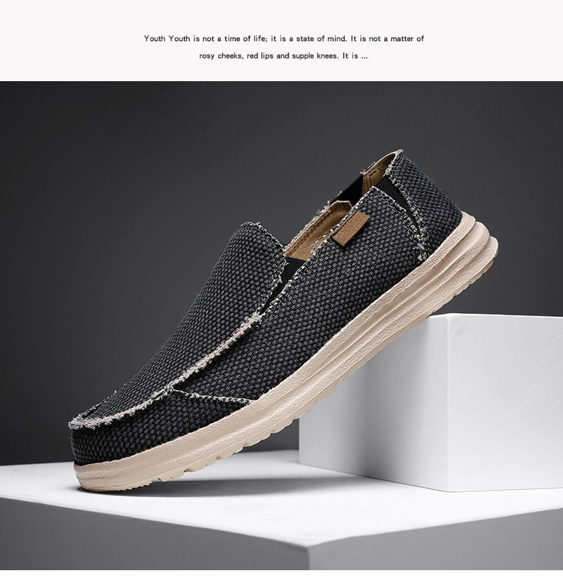 Big size super light casual cloth shoes men's new breathable slip-on lazy loafers_voghion.com