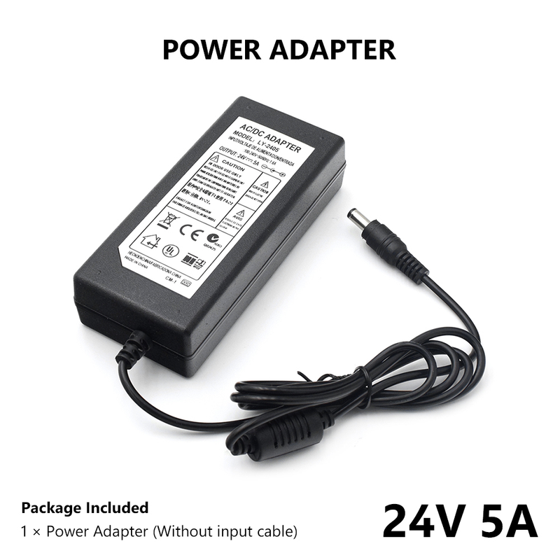 DC 24V 5A US/EU/UK/AU Plug Charger Universal AC100-240V To DC 24V 5A Power Supply Adapter Converter Module Stable High Power_voghion.com