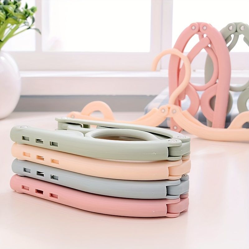 Perchas portátiles: 10 perchas plegables portátiles con agarre antideslizante | Plástico duradero, ideales para viajes y uso doméstico_voghion.com