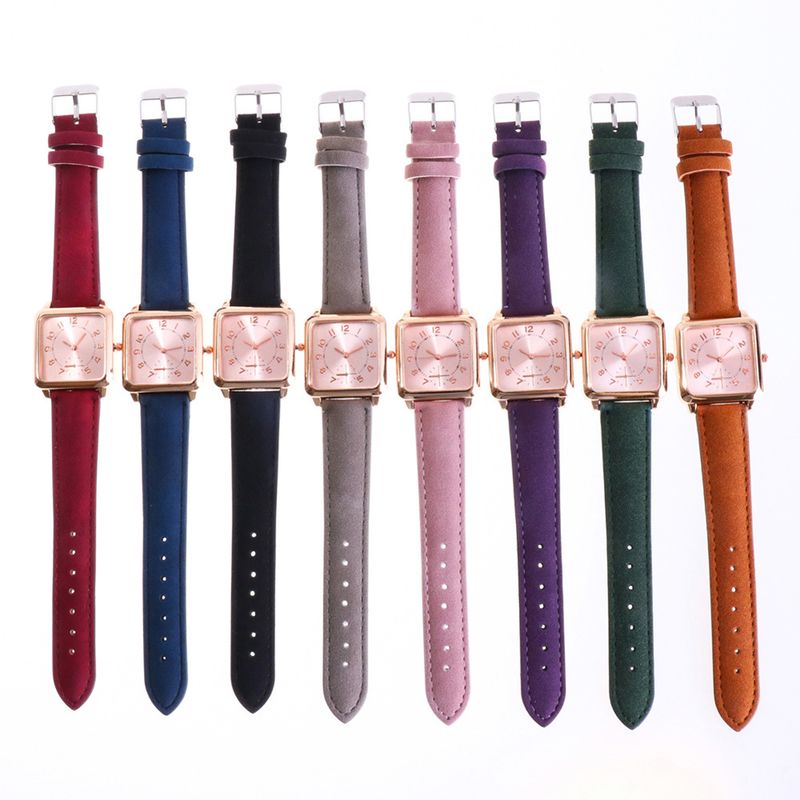 Yamaler orologio da polso analogico al quarzo analogico da donna con cinturino in pelle quadrante quadrato con numeri arabi_voghion.com