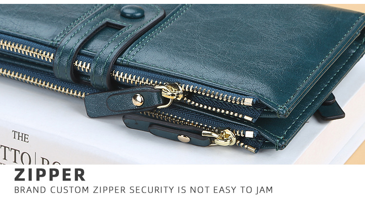 Wallet Women's Long Korean Edition Large Capacity Buckle Zipper Handheld Bag Fashionable Multi Card Wallet_voghion.com