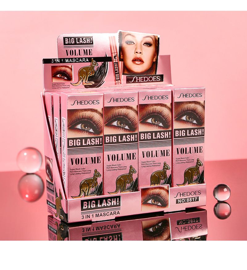 SHEDOES Kangaroo Mascara, wasserfest, verdickend, verlängernd, kräuselnd, langanhaltend, große Augen, 4D-Mascara_voghion.com