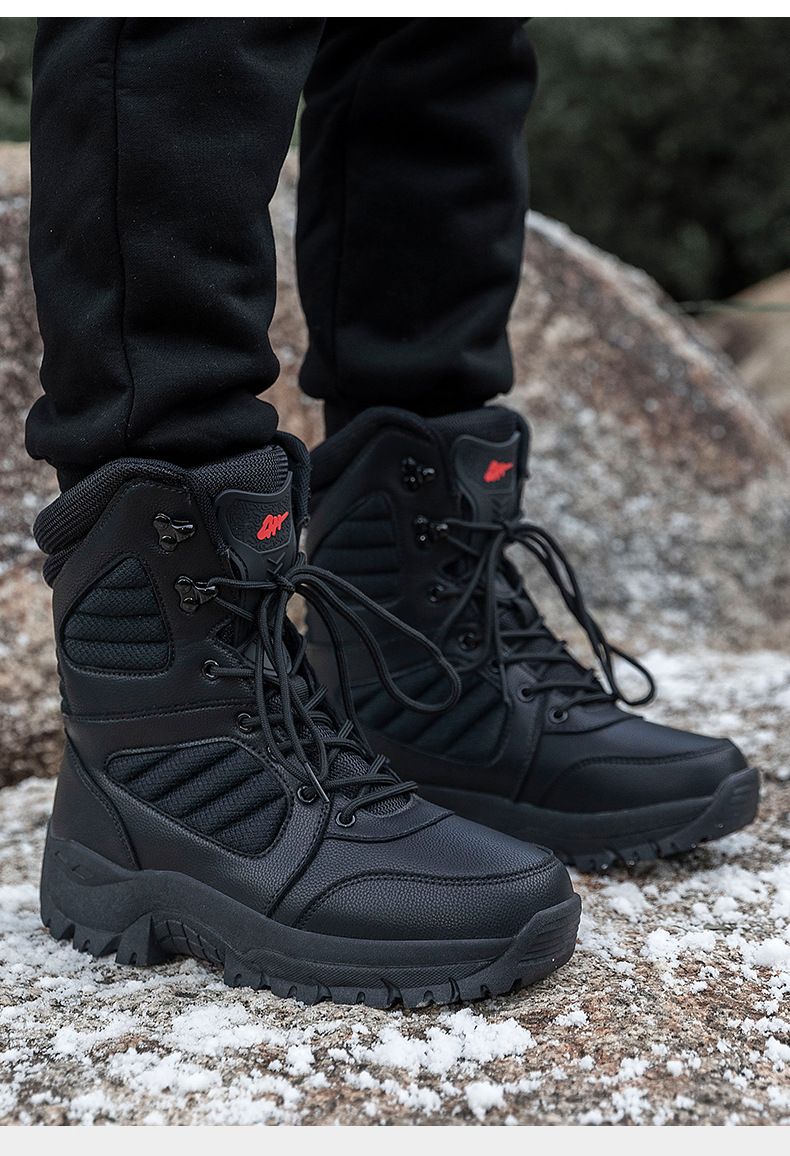Meeste jalanõud, taktikalised jalanõud ja saapad, pritsmekindlad ja soojad kõrged mägironimis-, suusatamis-, treening- ja võitlusjalanõud, meeste kõrged lahingu- ja sõjaväesaapad_voghion.com