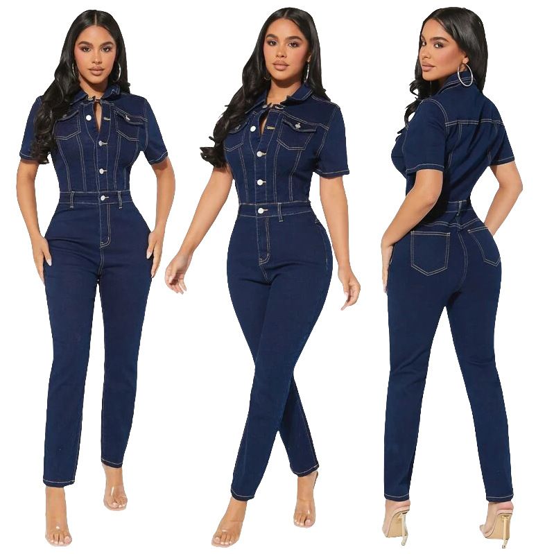 Dameskleding Nieuwe Stijl Sexy Slim Fashion Skinny Denim Jumpsuit Damesjeans_voghion.com