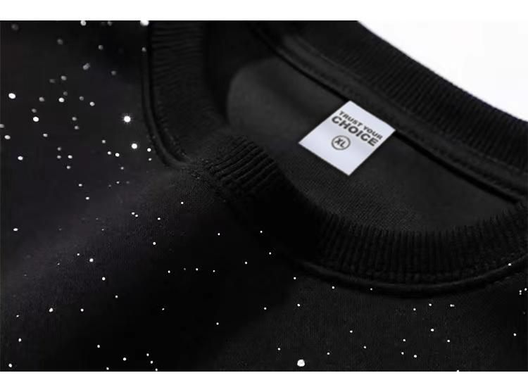Felpa con cappuccio unisex in misto cotone con stampa stellata - Vestibilità comoda, manica lunga, stile casual streetwear per uomo e donna_voghion.com