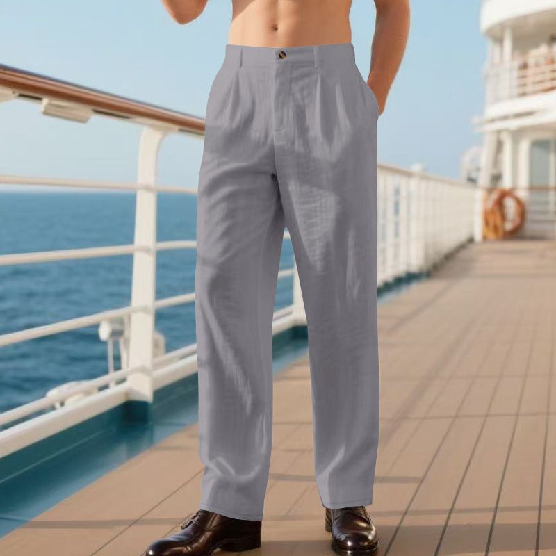Herrenbekleidung Herren Freizeithose Sommer Dünne Lose Gerade Business Anzughose Herren_voghion.com