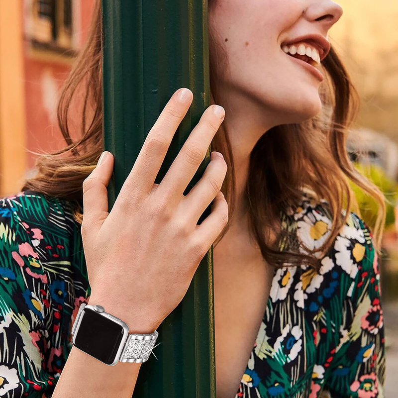 Ehete keti rihm Kellarihmale 40 41mm 44mm 42mm 38mm Loop käevõru teemant randmepael iWatch seeria 7 6 5 4 3 SE_voghion.com