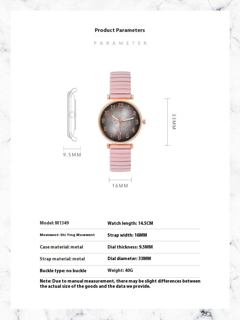 Fashion Leaf Ladies Women's Digital Student Elastic Band Quartz Watch_voghion.com