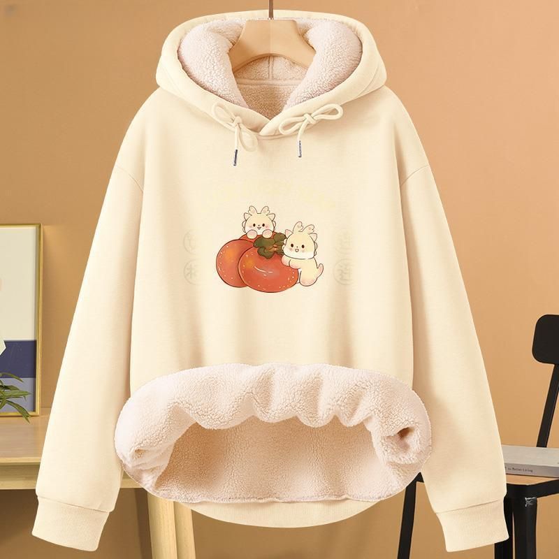 Zodiac Red Sweatshirt 2023 Neujahrs-Drachen-Cartoon-Print Top Fleece-gefütterte Sportjacke 12_voghion.com