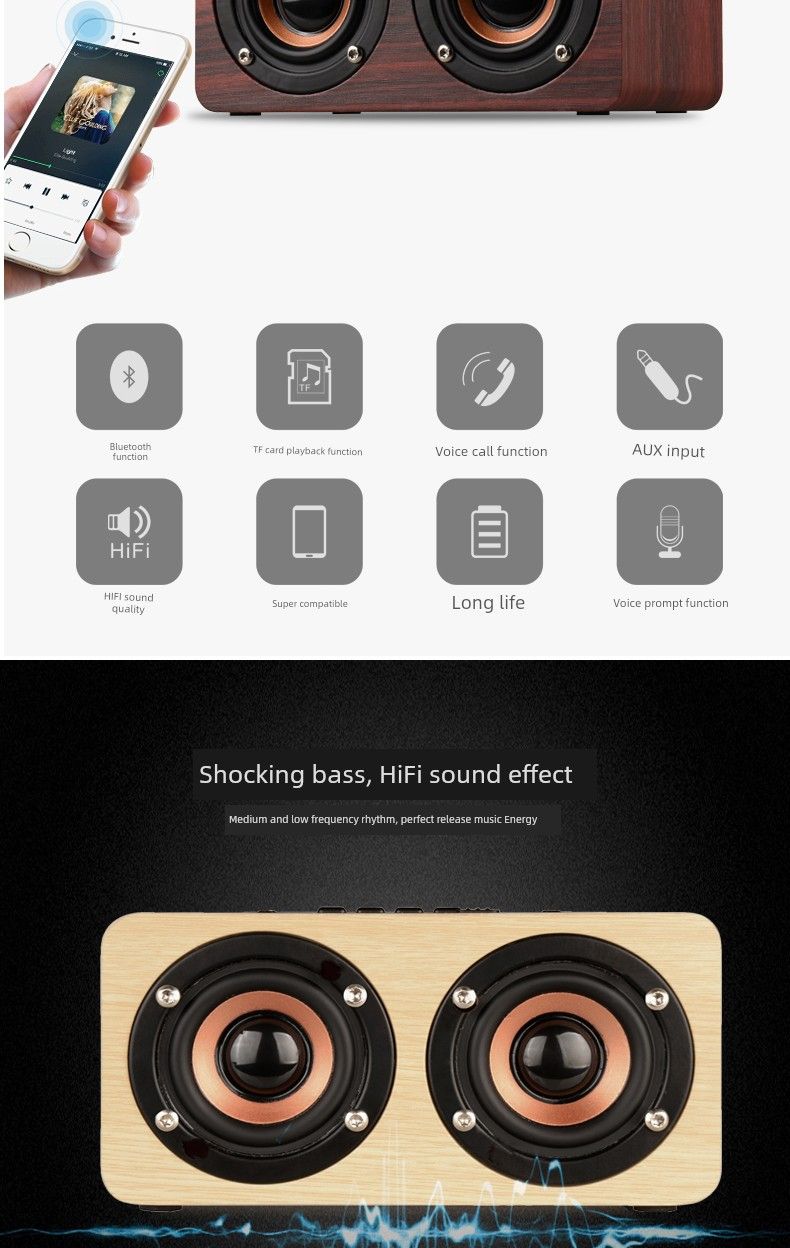 Alman W5 Bilgisayar Kartı Bluetooth Masaüstü Küçük Hoparlör Açık Hava Taşınabilir Subwoofer_voghion.com