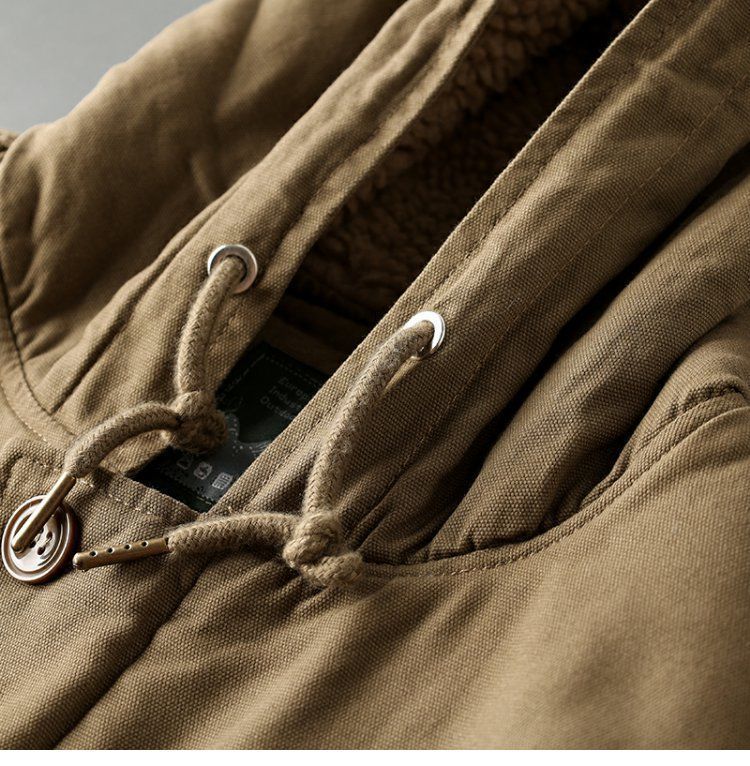 Men's Winter Fleece-Lined Hooded Jacket - Soft Cotton Outerwear With Thick Warm Padding, Lightweight & Comfortable For Outdoor Travel_voghion.com