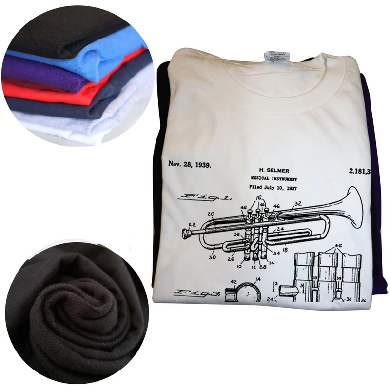 Herren Kleidung Patent T Hemd Trompete Player Für Musiker Lehrer Marching Jazz Band Musik_voghion.com