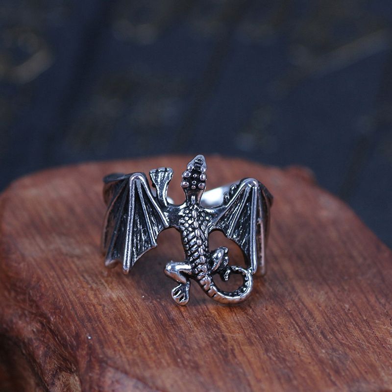 Pronto Stock Vintage Dragon Bat Anelli per Donne Gotico Regolabile Animale Dito Apertura Anello Punk Halloween Festa Gioielli Accessori_voghion.com