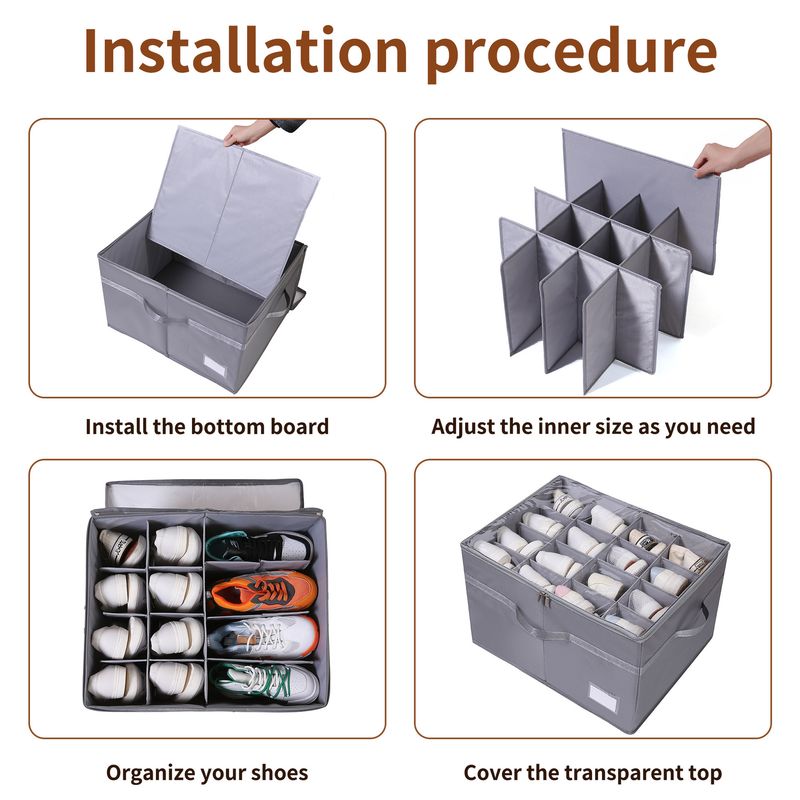 Családi szervező cipőtároló 16 rácsos cipődoboz többfunkciós tárolódoboz cipőtároló doboz átlátszó tárolódoboz összecsukható cipődoboz_voghion.com