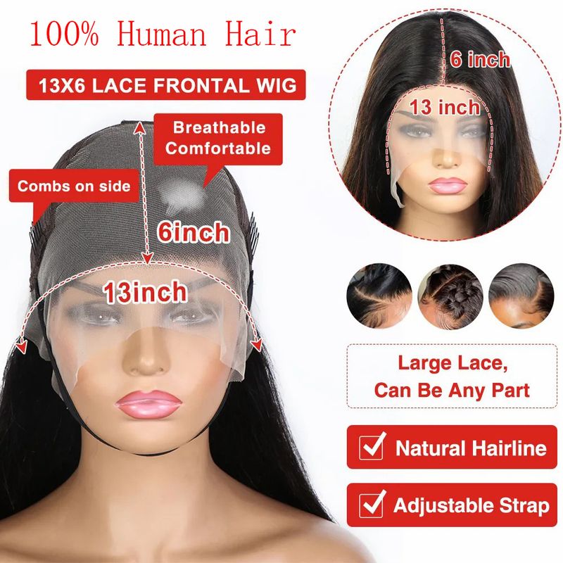 Kuum müük 360 Full 13x4 Läbipaistev esiosa Inimese juustest parukad naistele 30/36 tolli Brasiilia luust sirged 13x6 pitsist eesmised parukad_voghion.com