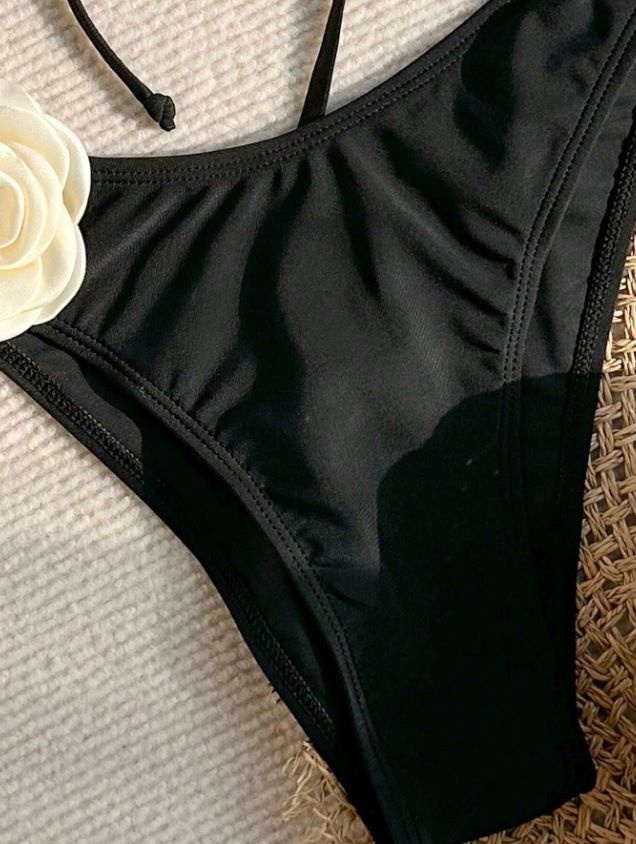 Costume da bagno bikini con fiori tridimensionali alla moda per donna_voghion.com