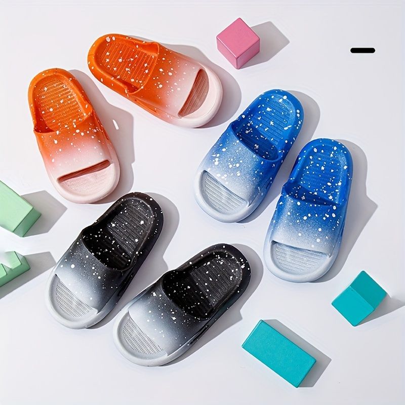 Pantofole da ragazzo a punta aperta con colori sfumati alla moda - Scarpe estive da giardino per interni, leggere e antiscivolo_voghion.com