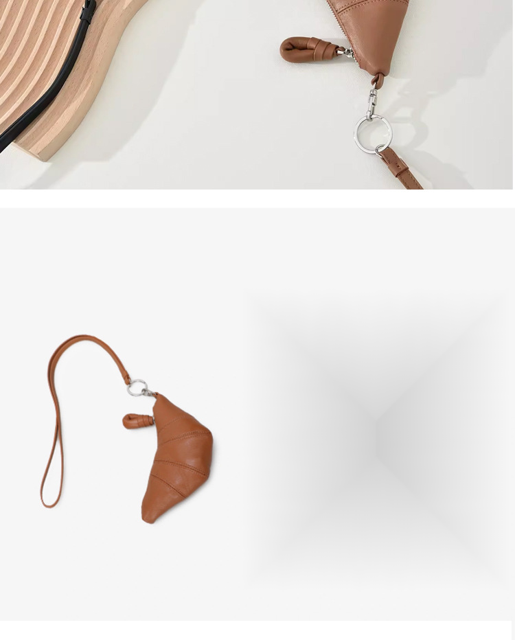Mini-Croissant zum Aufhängen am Hals 2024 Neue Schaffellnische kann Knödel aus echtem Leder singen Geldbörse in Kartentasche für Frauen_voghion.com