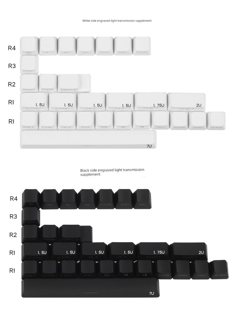 OEM Black White PBT Transparent Customized Nical Keyboard_voghion.com