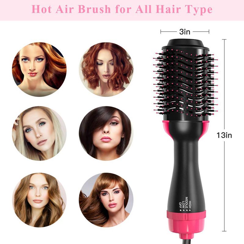 Asciugacapelli Spazzola ad aria calda, styler e volumizzante Piastra per capelli Arricciacapelli Pettine Rullo Asciugacapelli elettrico a ioni Spazzola_voghion.com