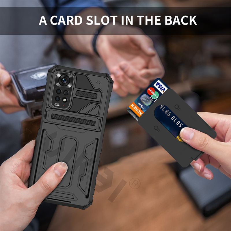 Shockproof Armor Case Fir Xiaomi Redmi Note 11S 11 10 10S 9 Pro Max 11T Poco M4 M3 X3 Pro Anti Shock KickStand Card Slot_voghion.com