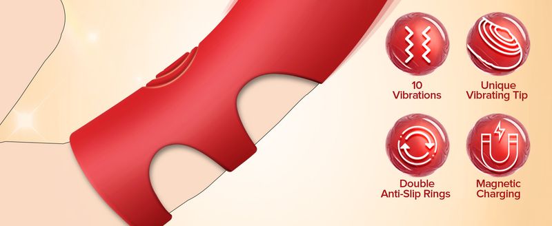 Eros Lab Vibrator Masturbationsspielzeug, vibrierende Fingerhülle, Masturbator für Männer und Frauen, wiederaufladbar, zur intra-körperlichen Anwendung_voghion.com