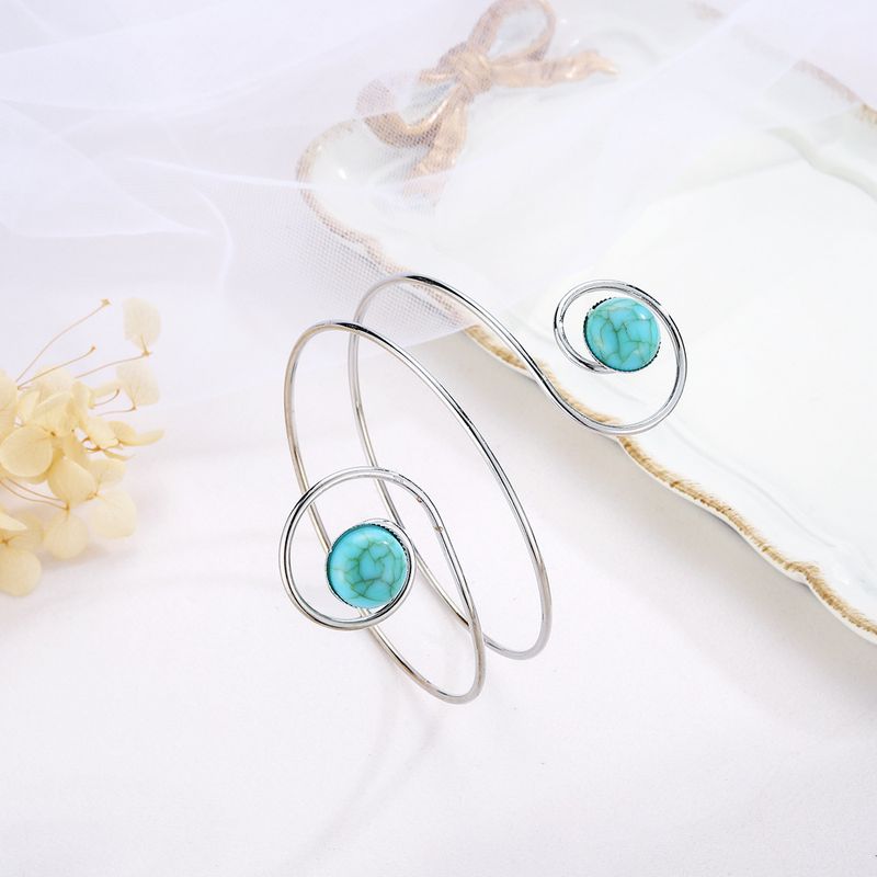 Bohemian Style Turquoise Spiral Armband Bracelet, Personalized New Bracelet_voghion.com